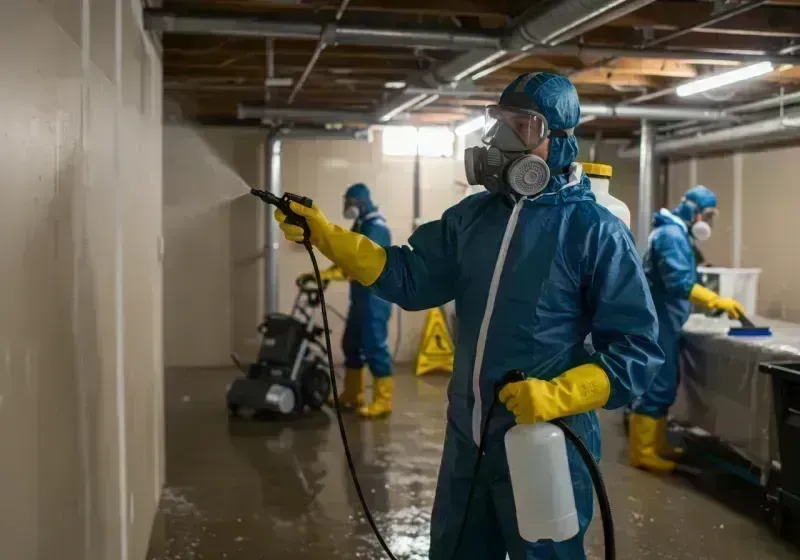 Basement Sanitization and Antimicrobial Treatment process in Gilberts, IL